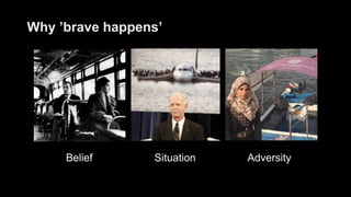Belief Situation Adversity
Why ’brave happens’
 