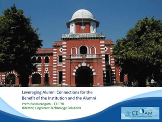 Leveraging Alumni Connections for the  Benefit of the Institution and the Alumni Prem Pandurangam – EEE ’91 Director, Cognizant Technology Solutions 