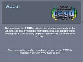 CEGD Game Design Document in Thought and Action Part1 | PPTX