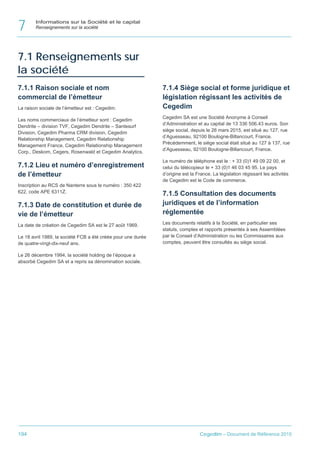 Cegedim Document de Référence 2015 (FR)