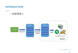 34
Presented By: Duran Hsieh
INTRODUCTION
• 地端環境 2
 
