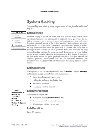CEHv8 Module 05 System Hacking, PDF, Password