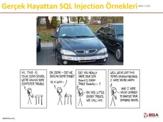 BGA | CEH
@BGASecurity
Gerçek Hayattan SQL Injection Örnekleri
 