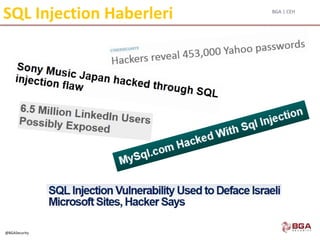 BGA | CEH
@BGASecurity
SQL Injection Haberleri
 
