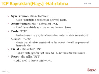 BGA | CEH
@BGASecurity
TCP Bayrakları(Flags) -Hatırlatma
 
