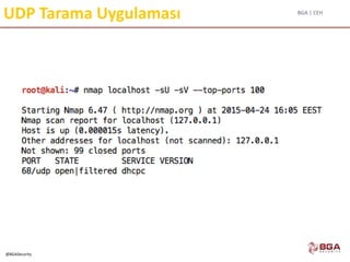 BGA | CEH
@BGASecurity
UDP Tarama Uygulaması
 