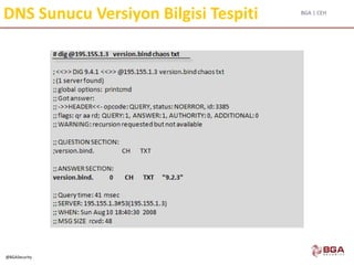 BGA | CEH
@BGASecurity
DNS Sunucu Versiyon Bilgisi Tespiti
 