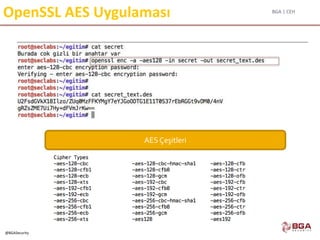 BGA | CEH
@BGASecurity
OpenSSL AES Uygulaması
AES Çeşitleri
 