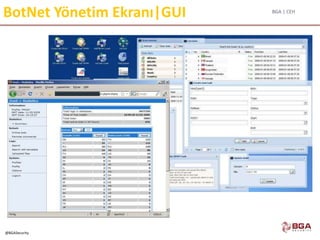 BGA | CEH
@BGASecurity
BotNet Yönetim Ekranı|GUI
 