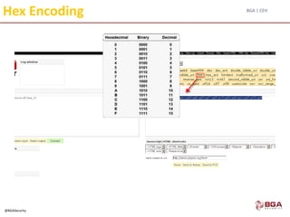 BGA | CEH
@BGASecurity
Hex Encoding
 