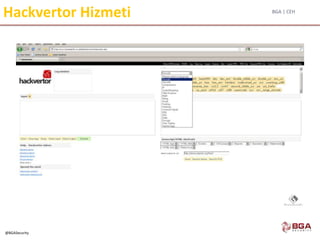 BGA | CEH
@BGASecurity
Hackvertor Hizmeti
 