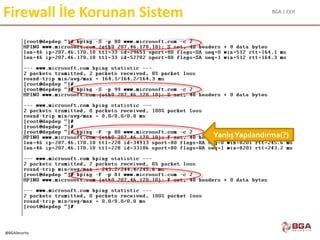 BGA | CEH
@BGASecurity
Firewall İle Korunan Sistem
YanlışYapılandırma(?)
 