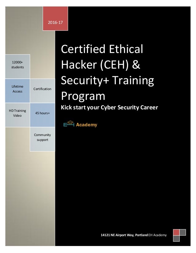 Ceh And Security Training Outline Eh Academy