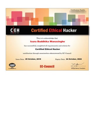CEH Certification - Version 10 (Year 2019)