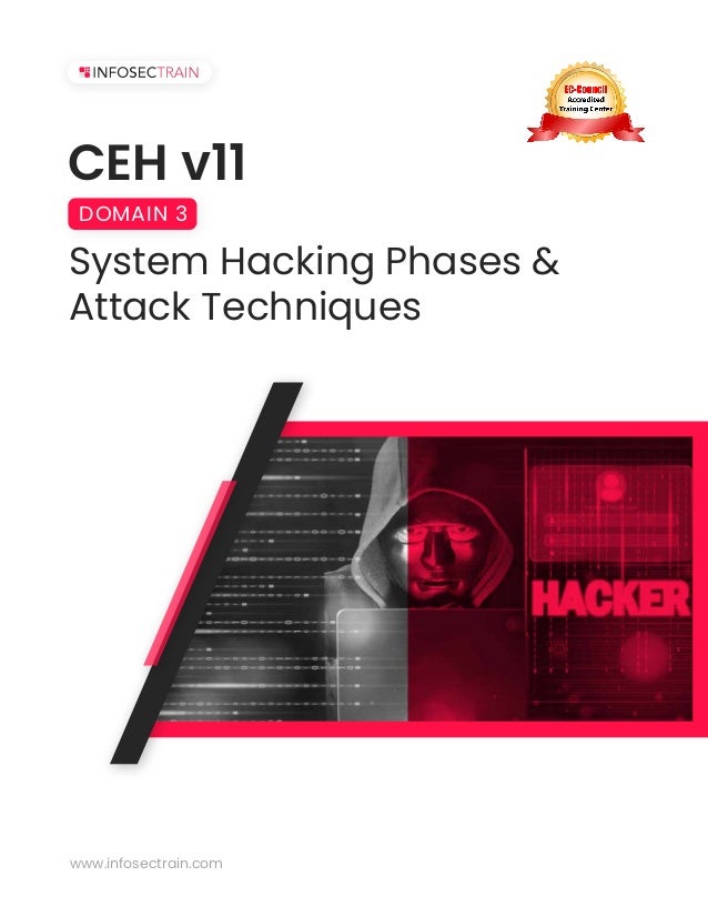 CEH v11
System Hacking Phases &
Attack Techniques
DOMAIN 3
www.infosectrain.com
 