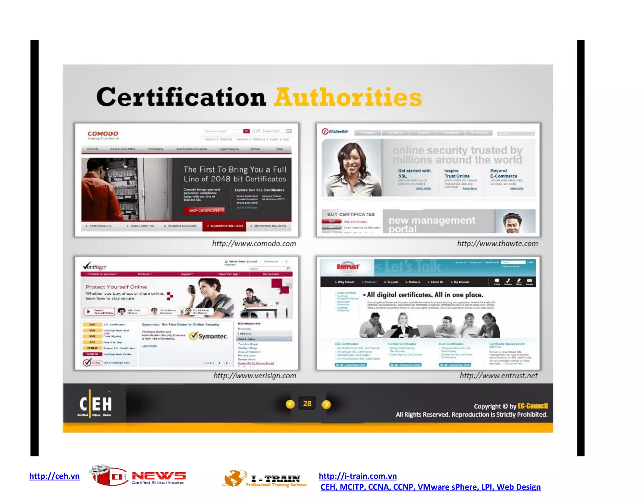http://ceh.vn http://i-train.com.vn
CEH, MCITP, CCNA, CCNP, VMware sPhere, LPI, Web Design
 