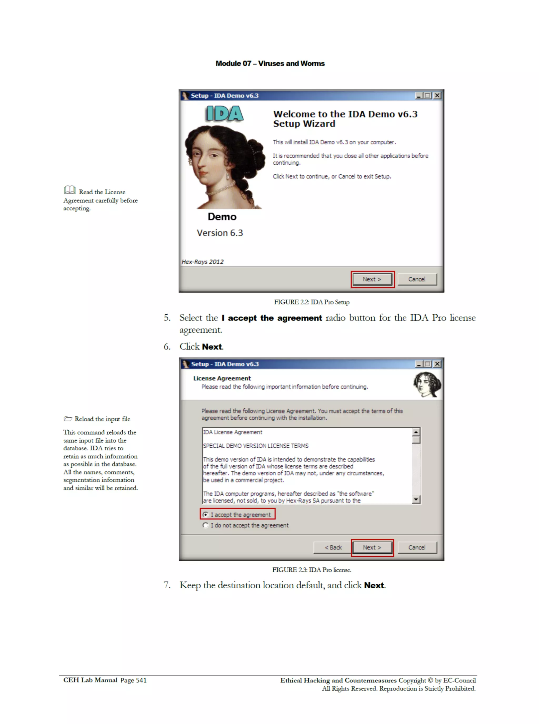 Cehv8 Labs - Module07: Viruses and Worms.