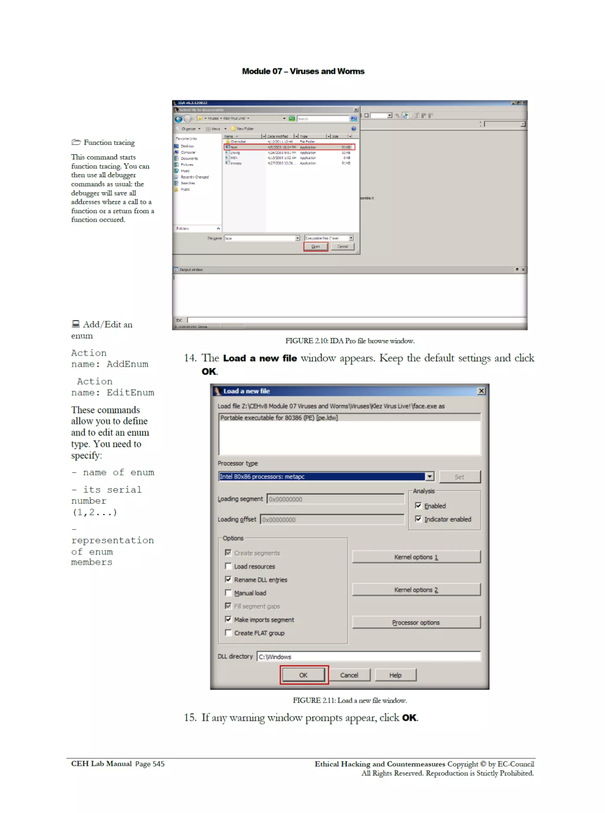 Cehv8 Labs - Module07: Viruses and Worms.