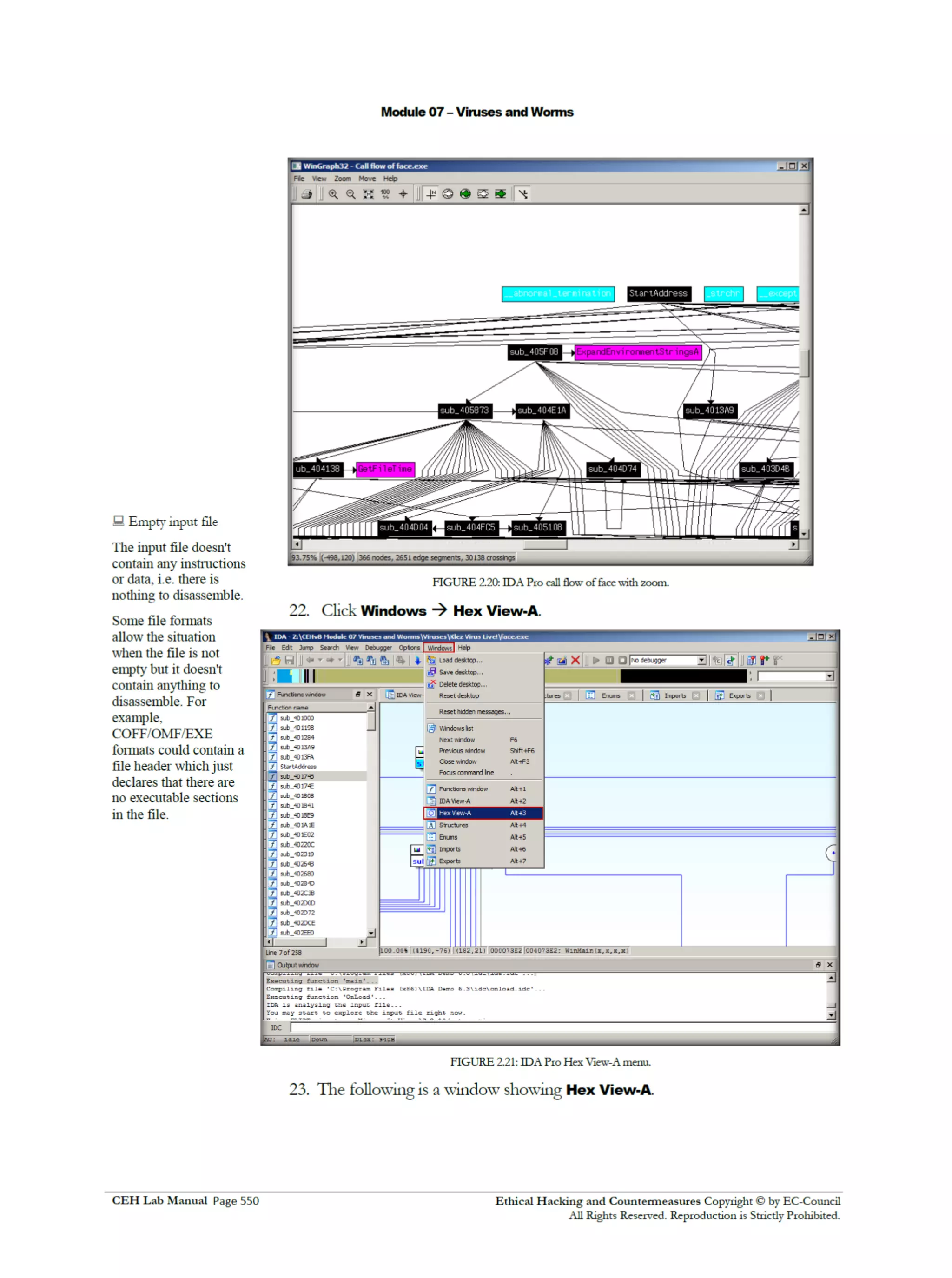 Cehv8 Labs - Module07: Viruses and Worms.