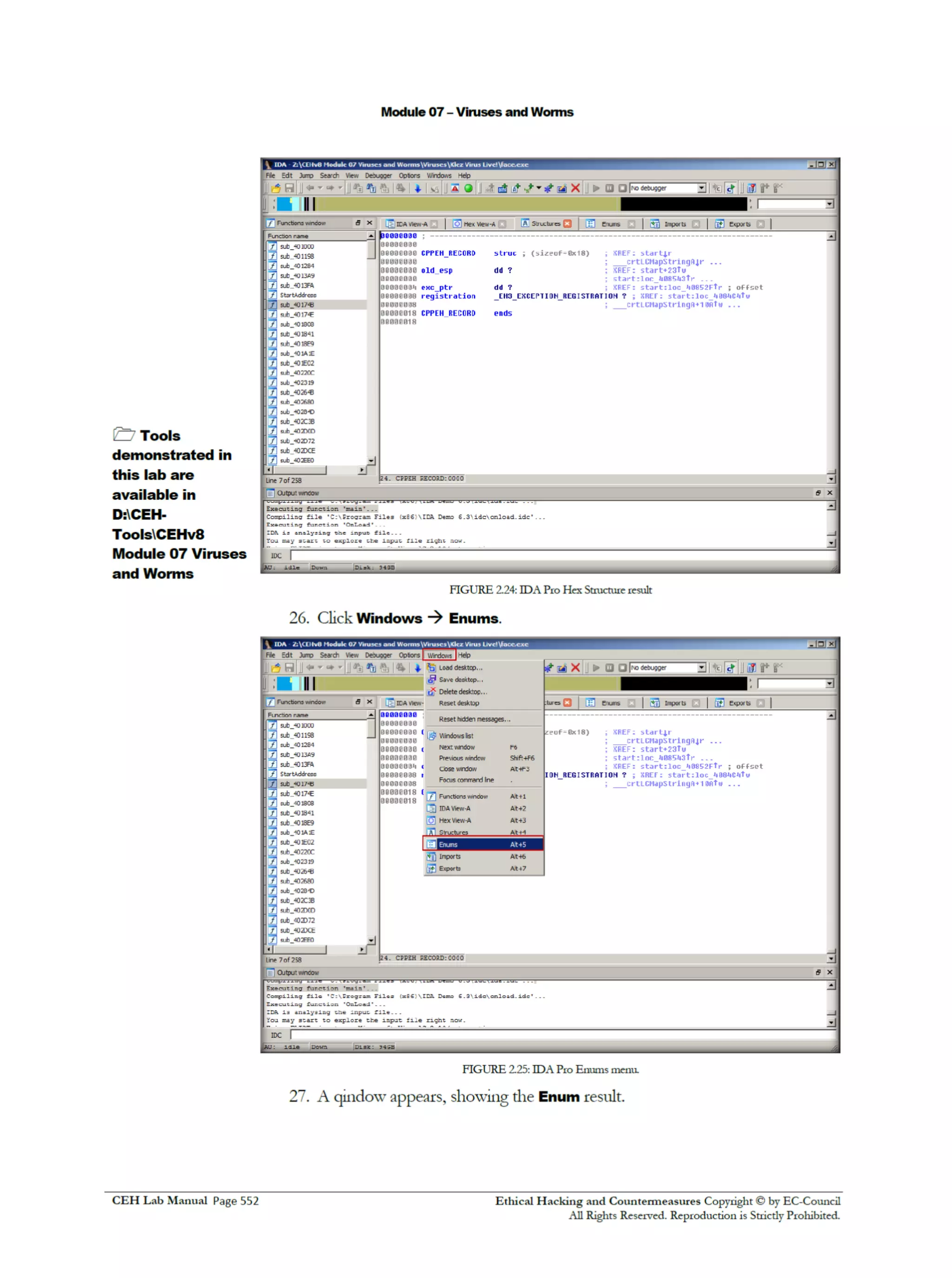 Cehv8 Labs - Module07: Viruses and Worms.