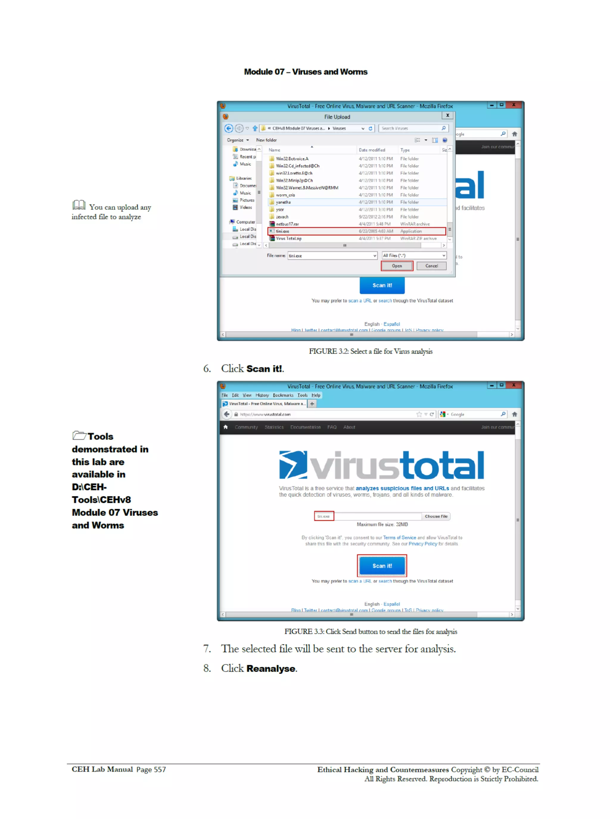 Cehv8 Labs - Module07: Viruses and Worms.