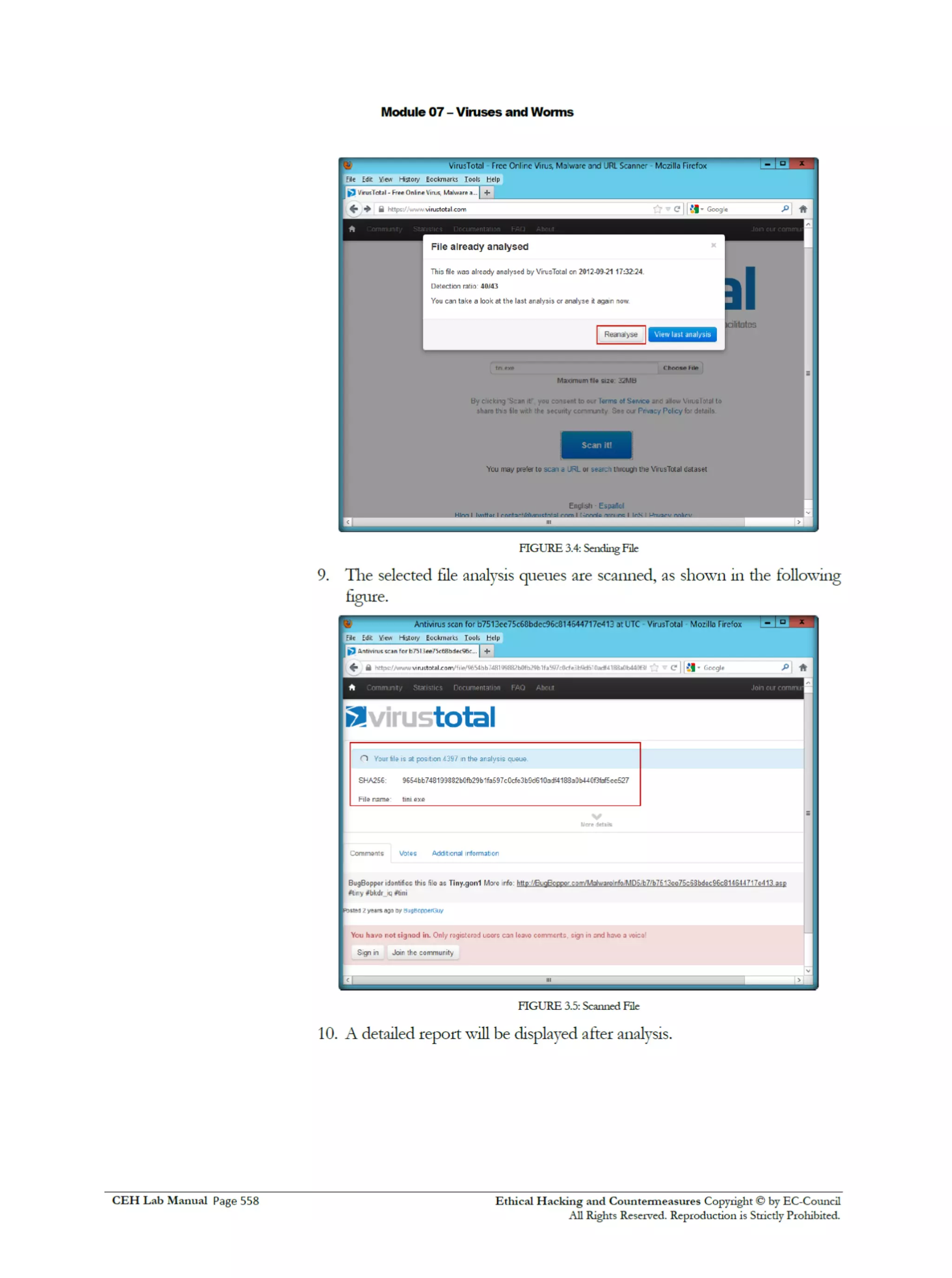 Cehv8 Labs - Module07: Viruses and Worms.