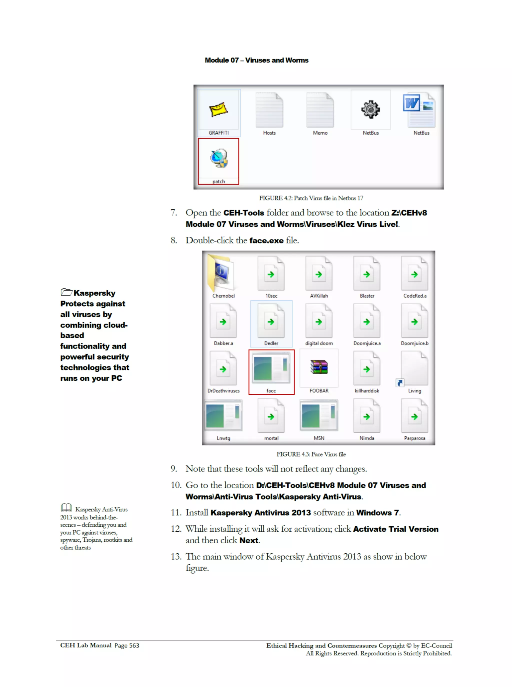 Cehv8 Labs - Module07: Viruses and Worms.