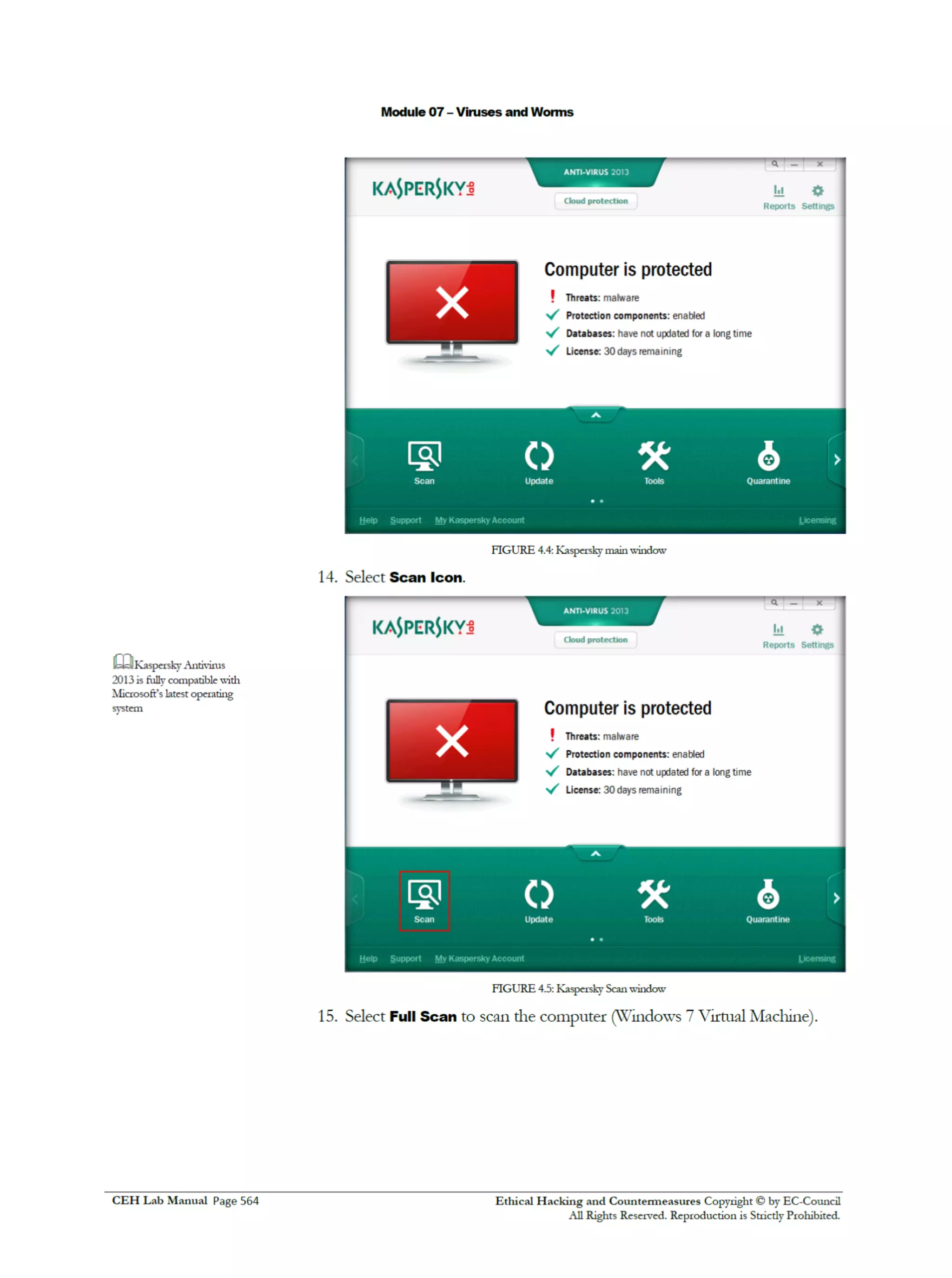 Cehv8 Labs - Module07: Viruses and Worms.