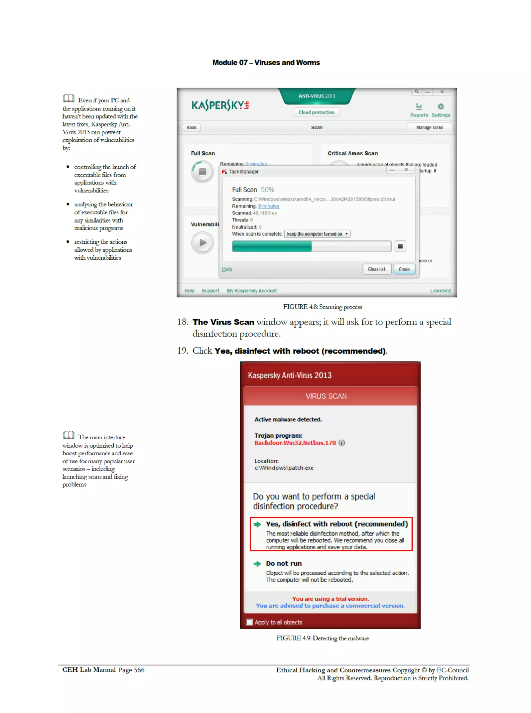 Cehv8 Labs - Module07: Viruses and Worms.