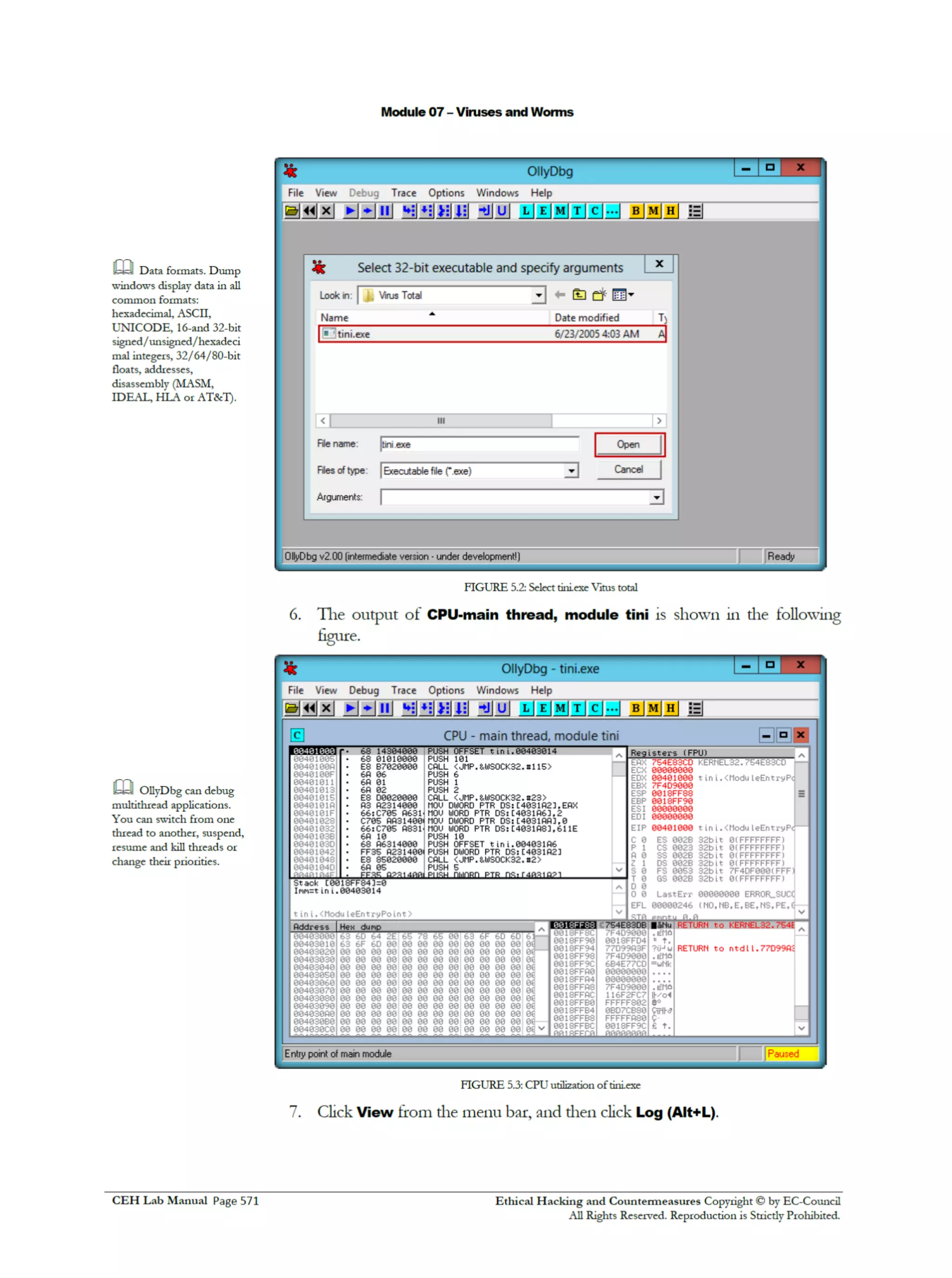 Cehv8 Labs - Module07: Viruses and Worms.