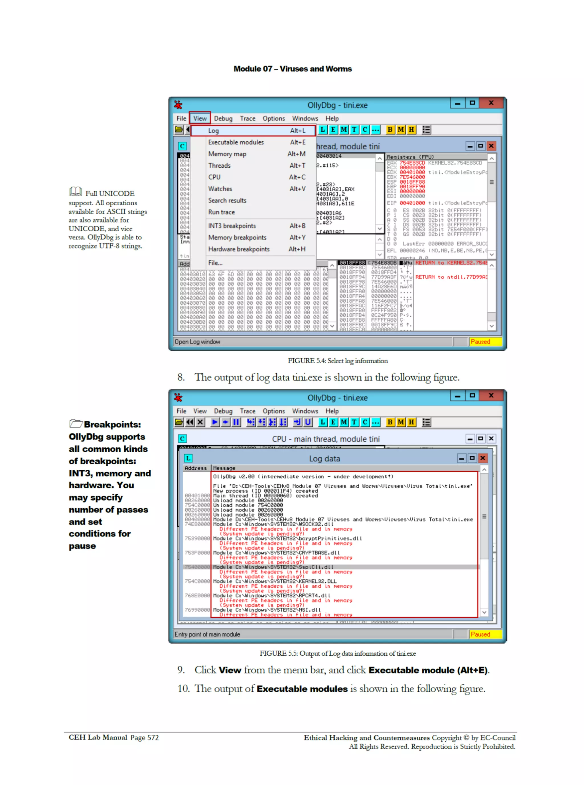 Cehv8 Labs - Module07: Viruses and Worms.