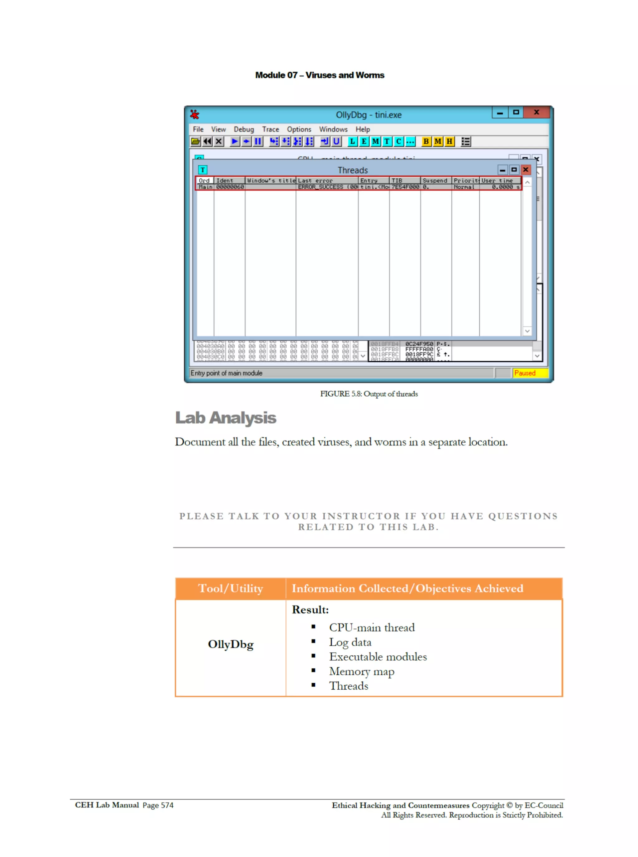 Cehv8 Labs - Module07: Viruses and Worms.