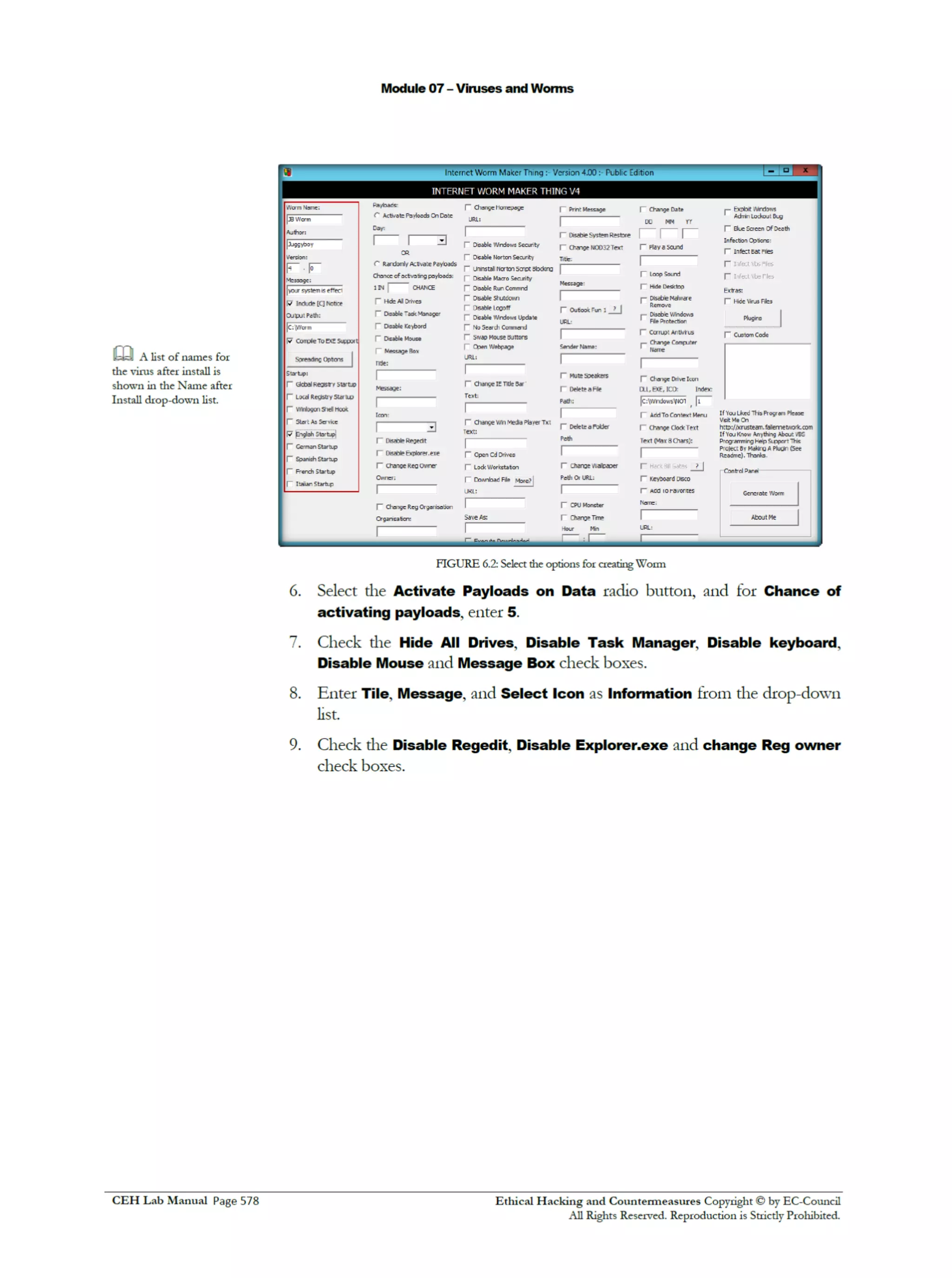 Cehv8 Labs - Module07: Viruses and Worms.
