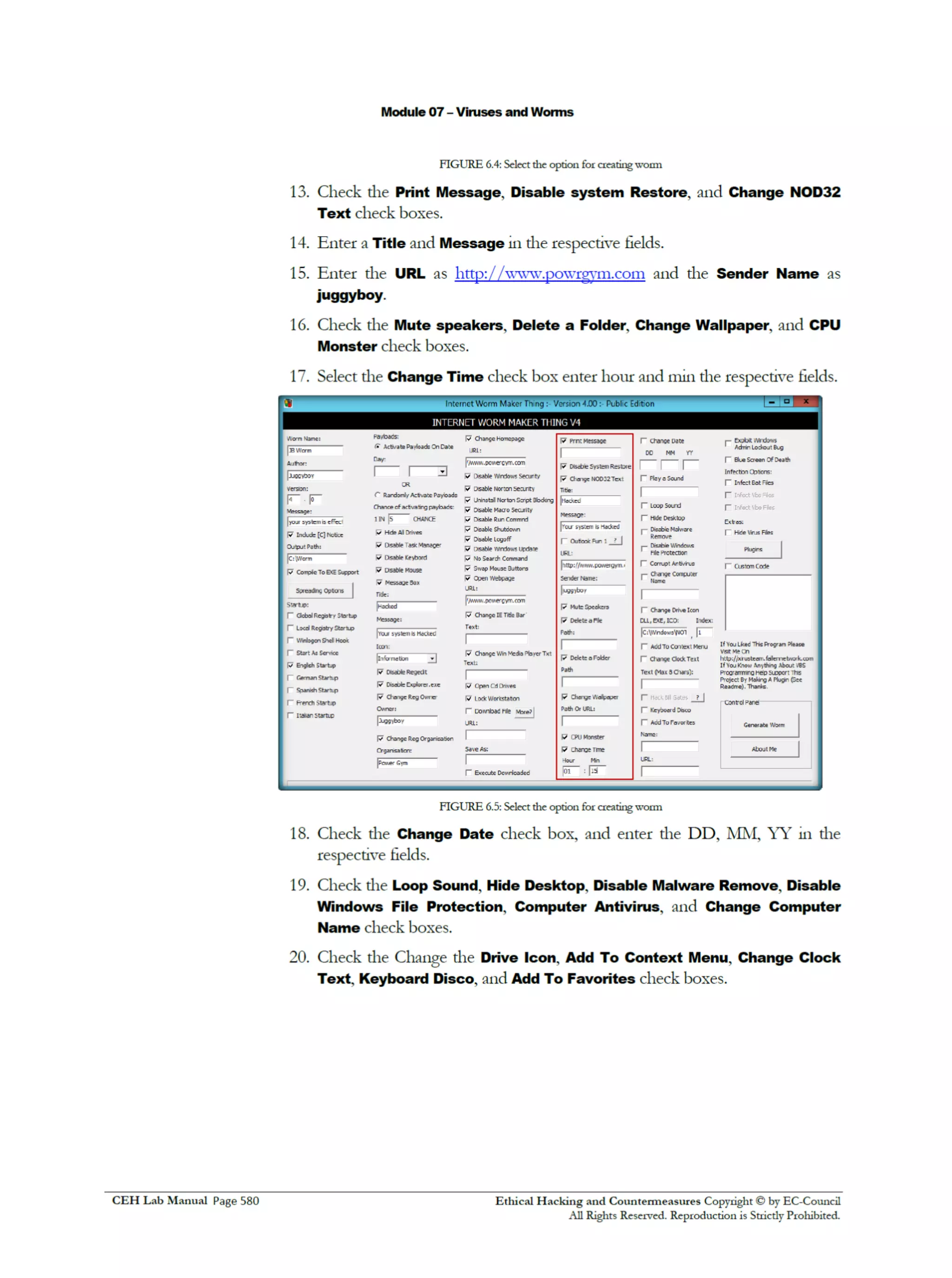 Cehv8 Labs - Module07: Viruses and Worms.