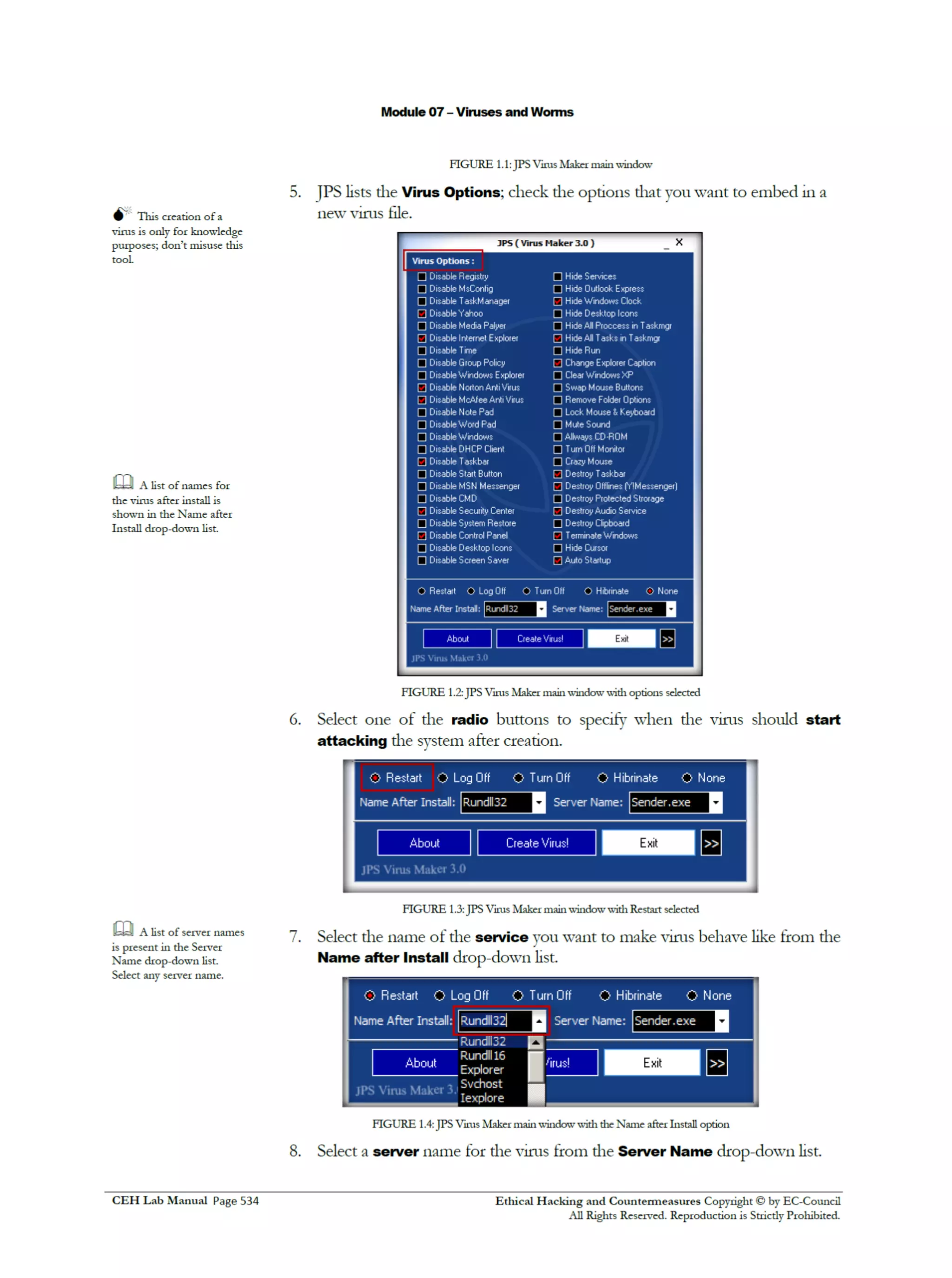 Cehv8 Labs - Module07: Viruses and Worms.