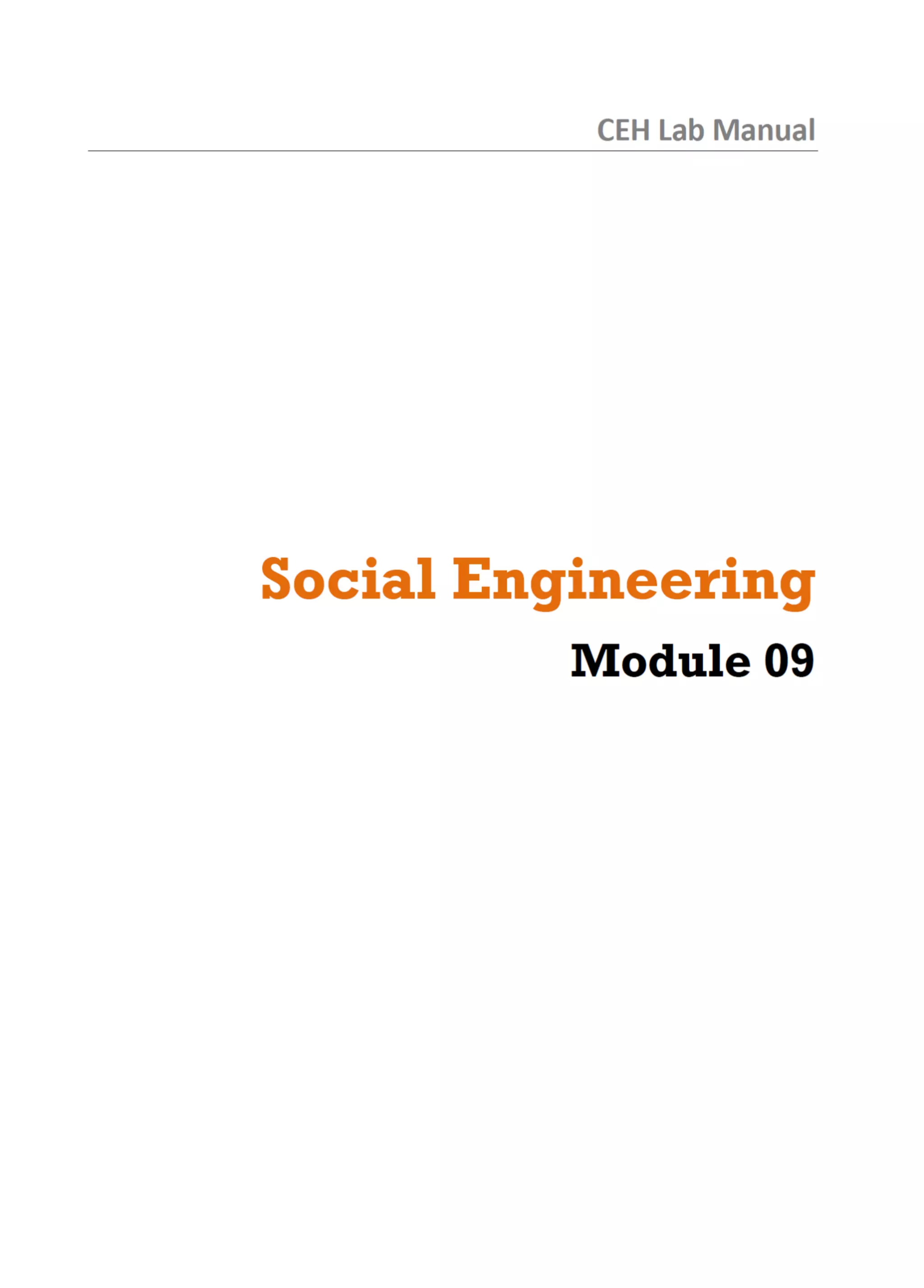 Cehv8 Labs - Module09: Social Engineering.