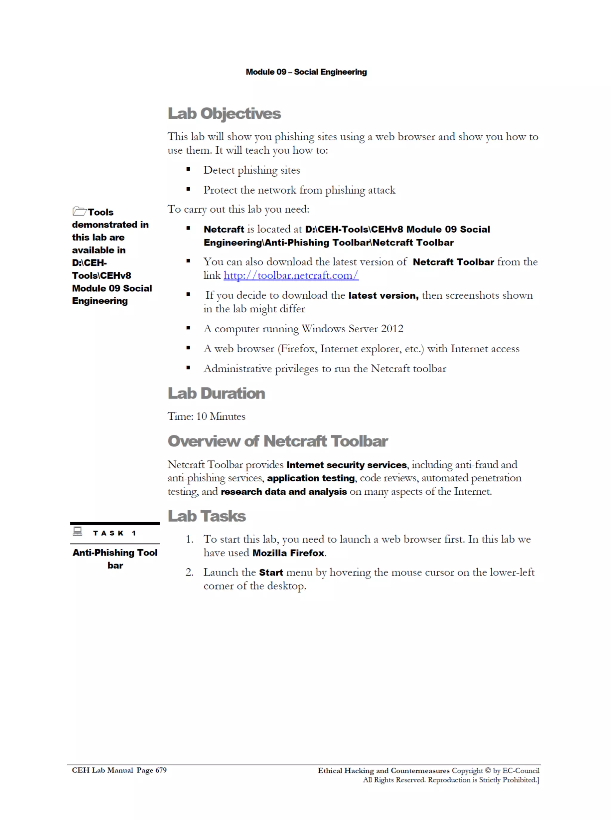 Cehv8 Labs - Module09: Social Engineering.