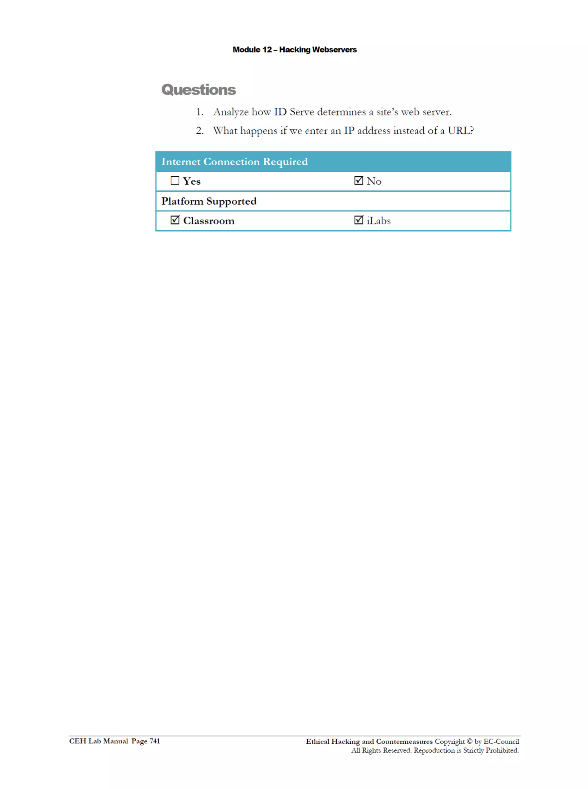 Cehv8 Labs - Module12: Hacking Webservers.