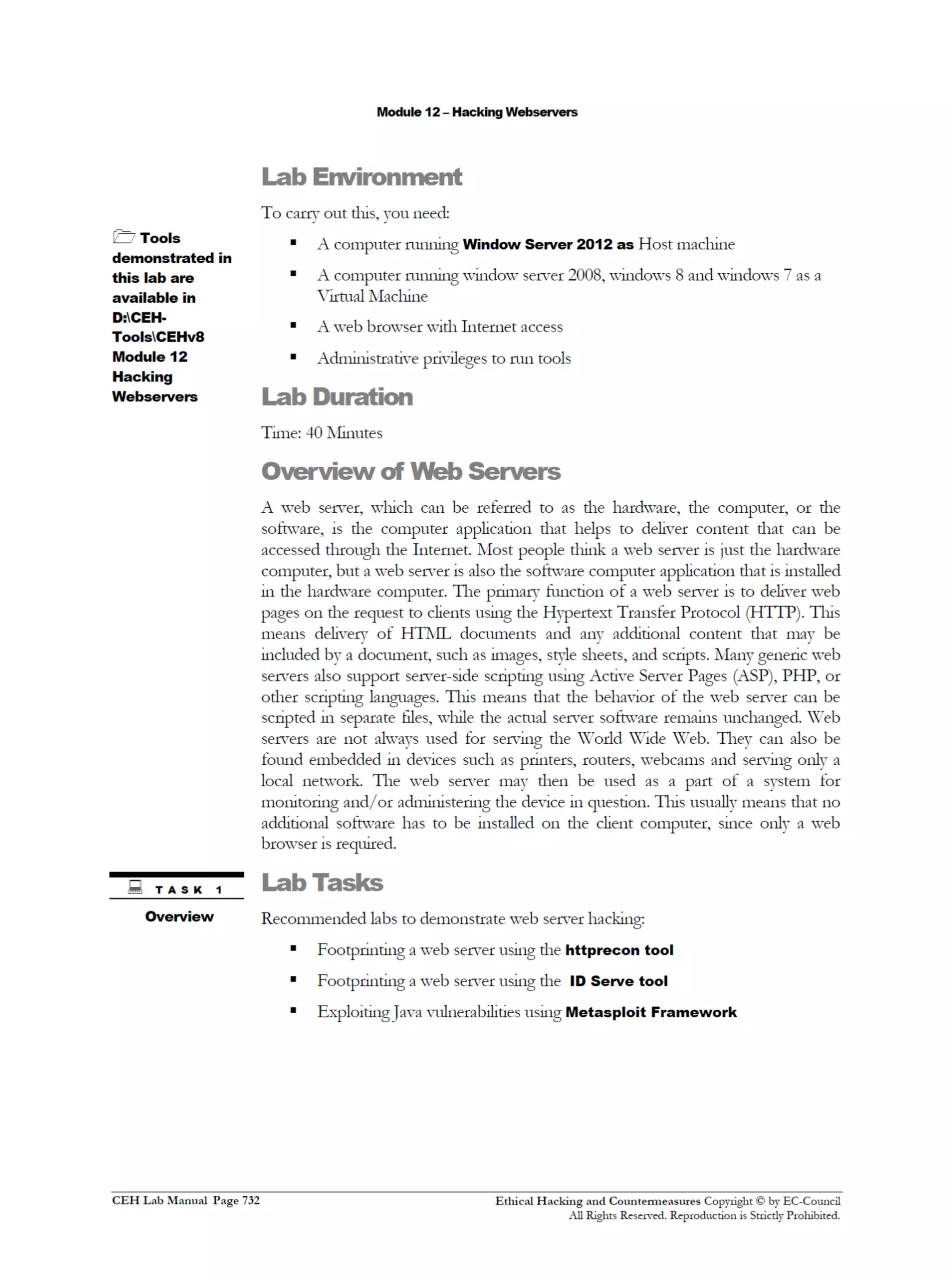 Cehv8 Labs - Module12: Hacking Webservers.