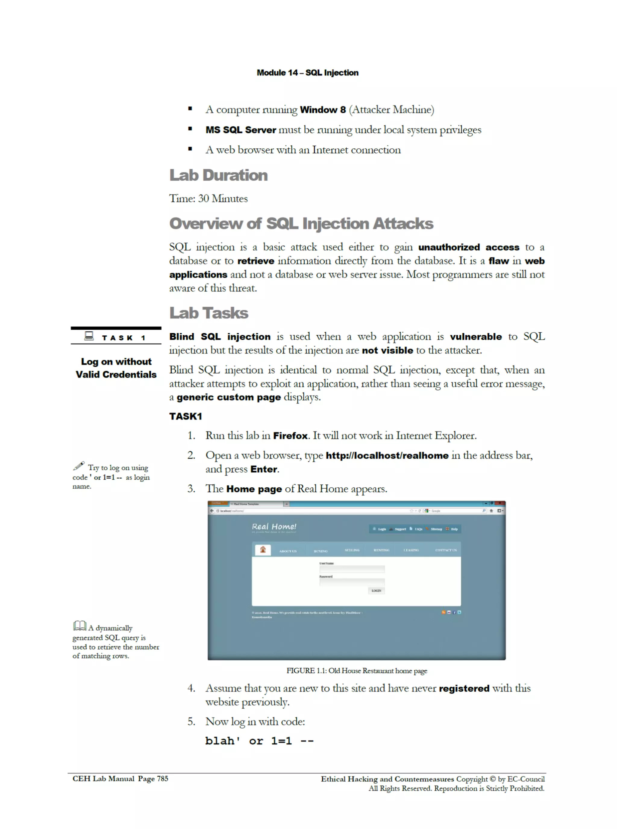 Cehv8 Labs - Module14: SQL Injection