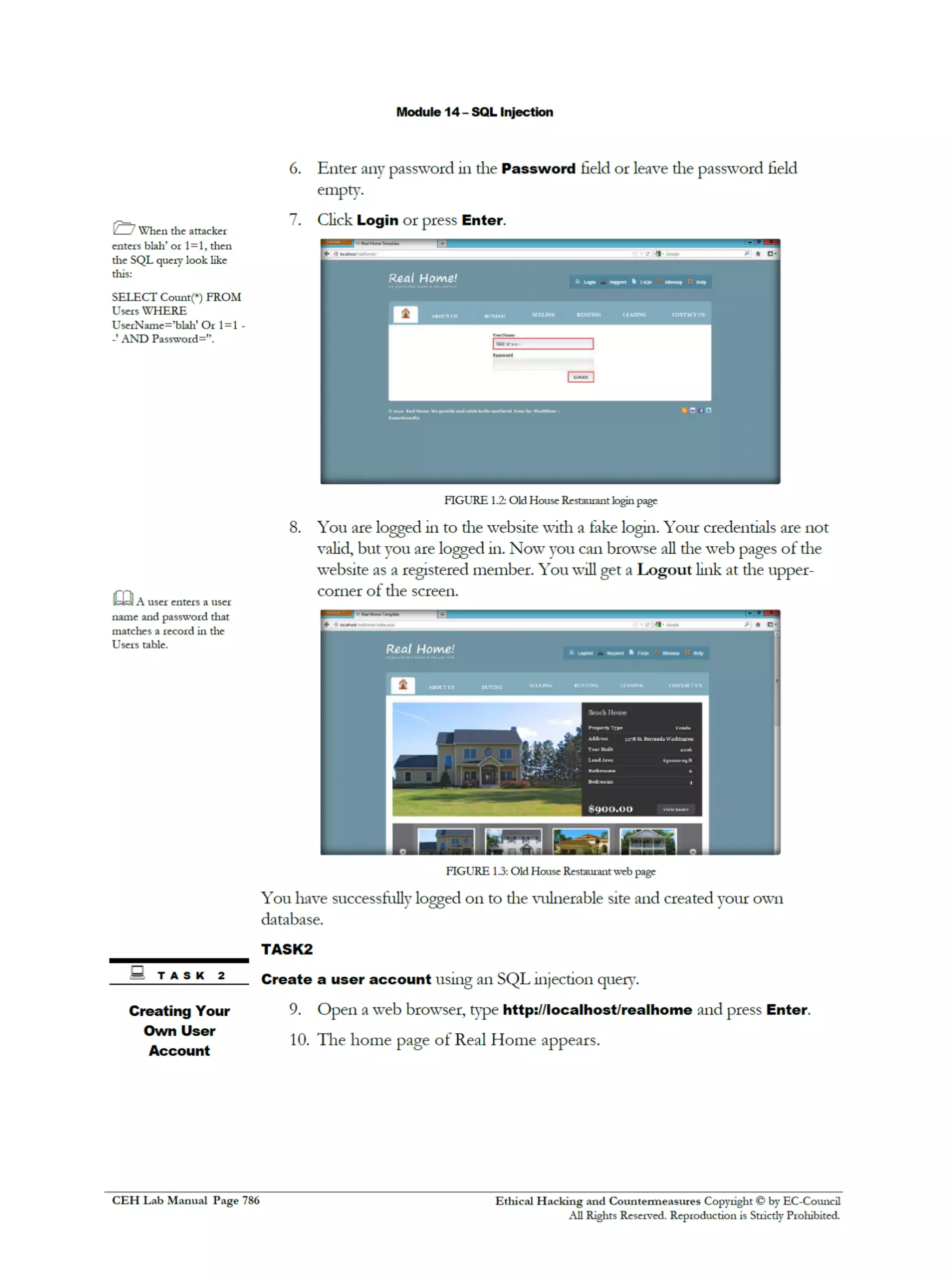 Cehv8 Labs - Module14: SQL Injection