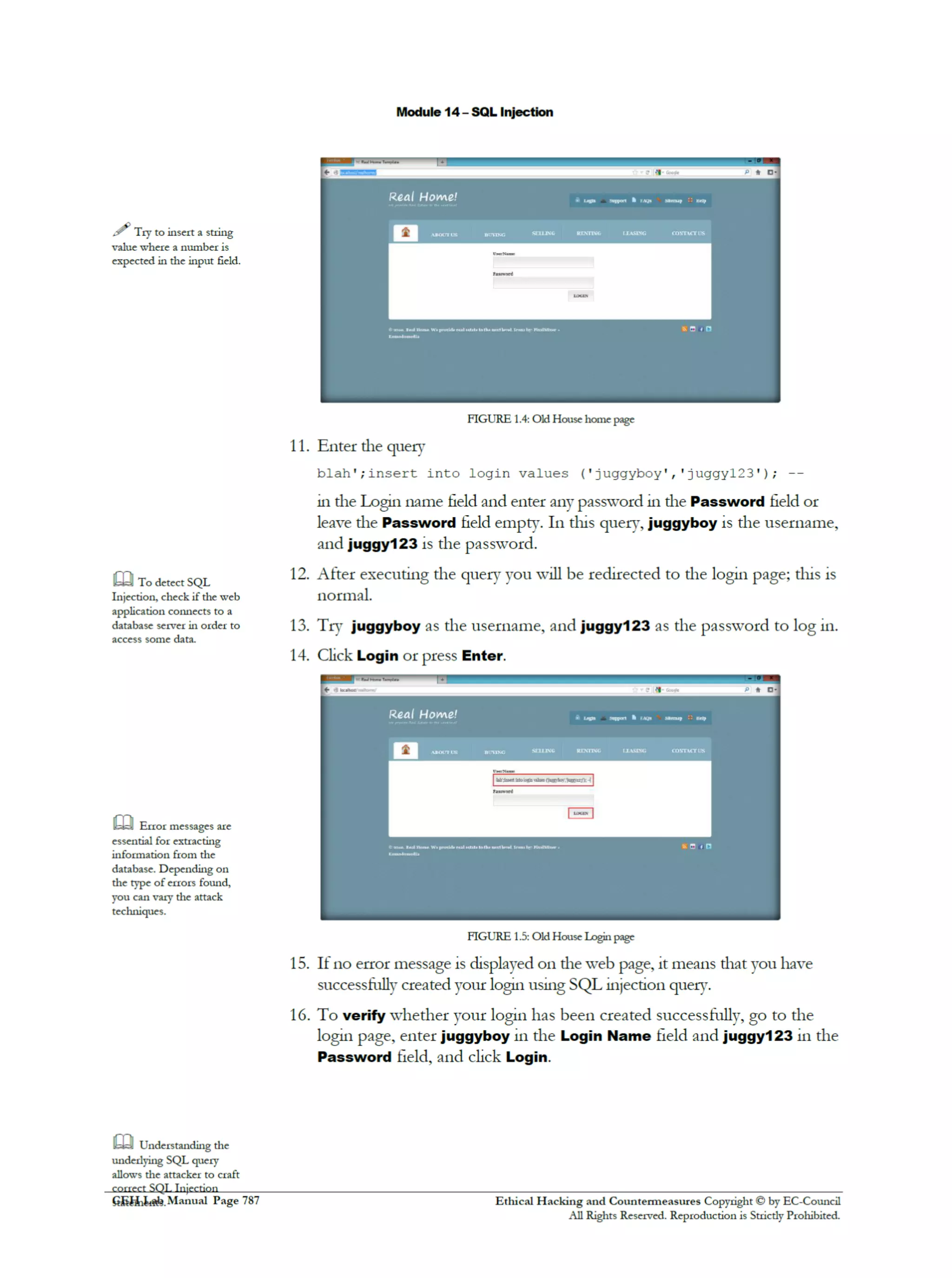 Cehv8 Labs - Module14: SQL Injection