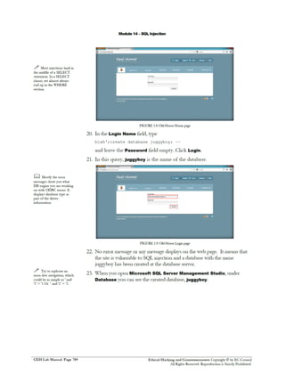 Cehv8 Labs - Module14: SQL Injection