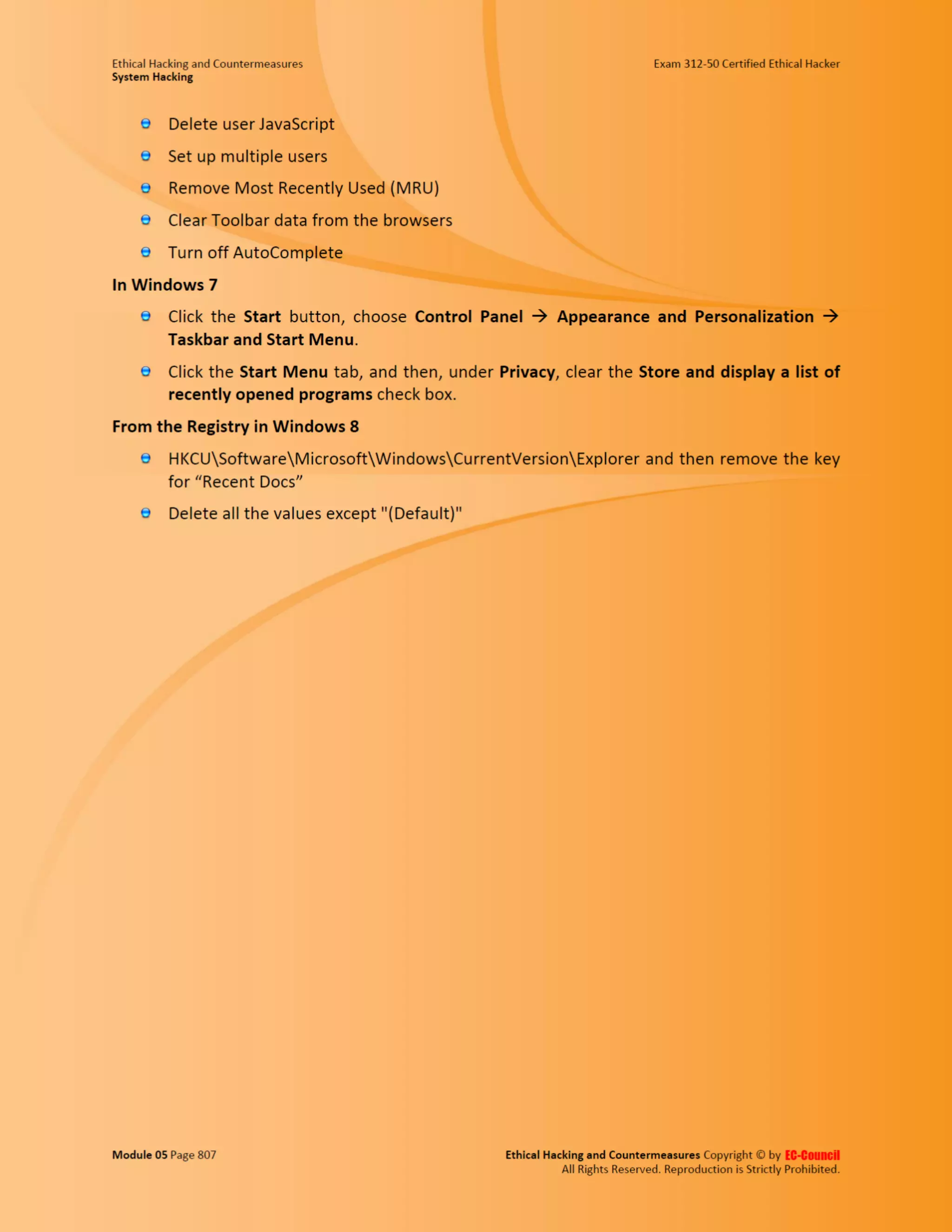 Cehv8 - Module 05: System Hacking