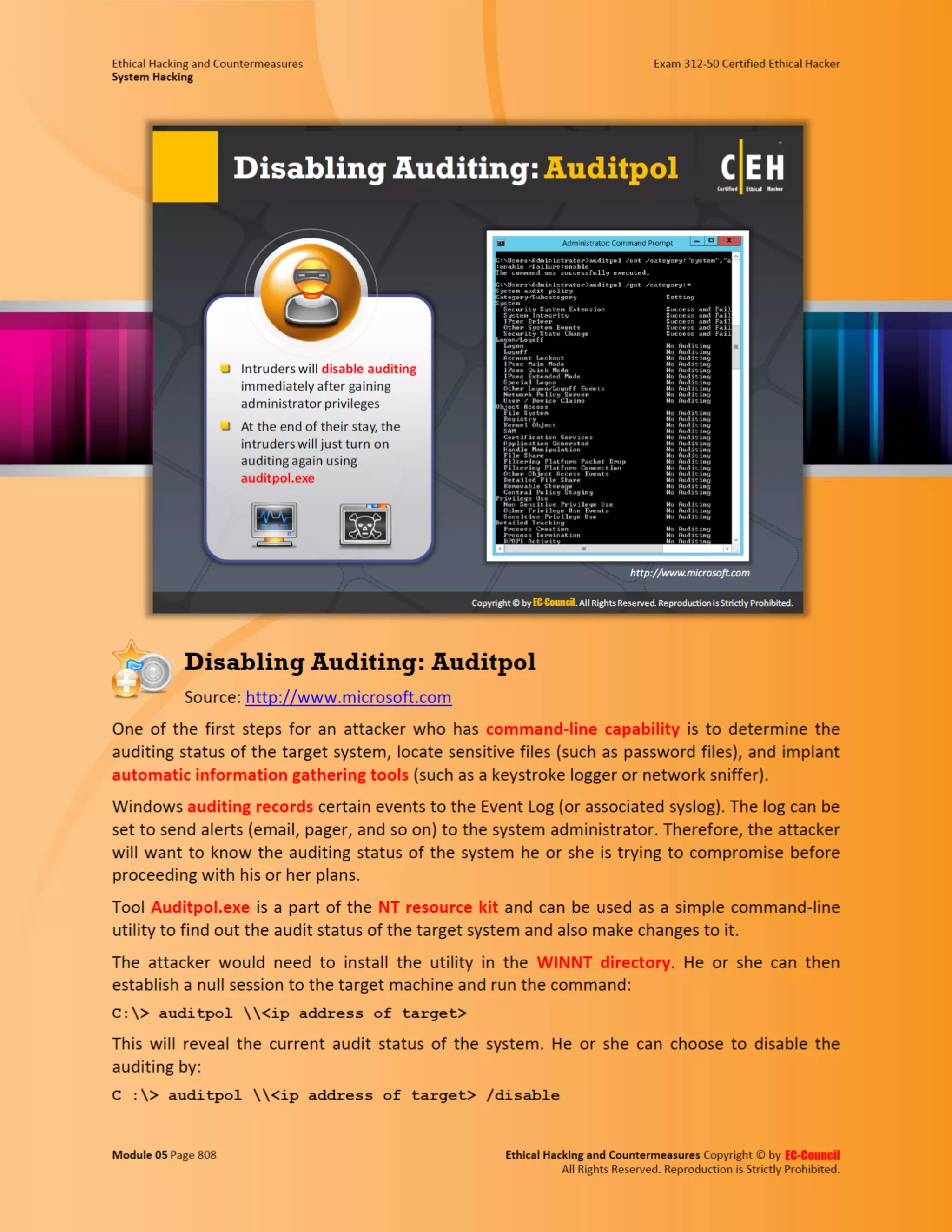Cehv8 - Module 05: System Hacking