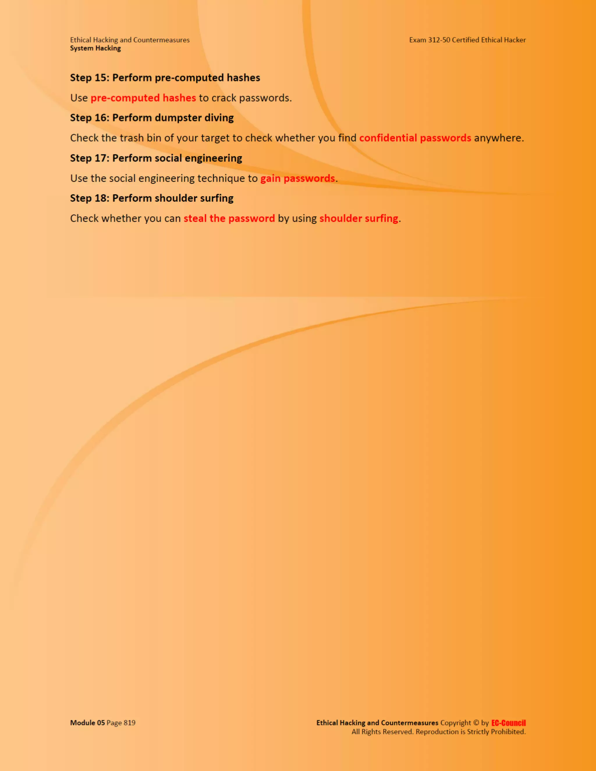 Cehv8 - Module 05: System Hacking