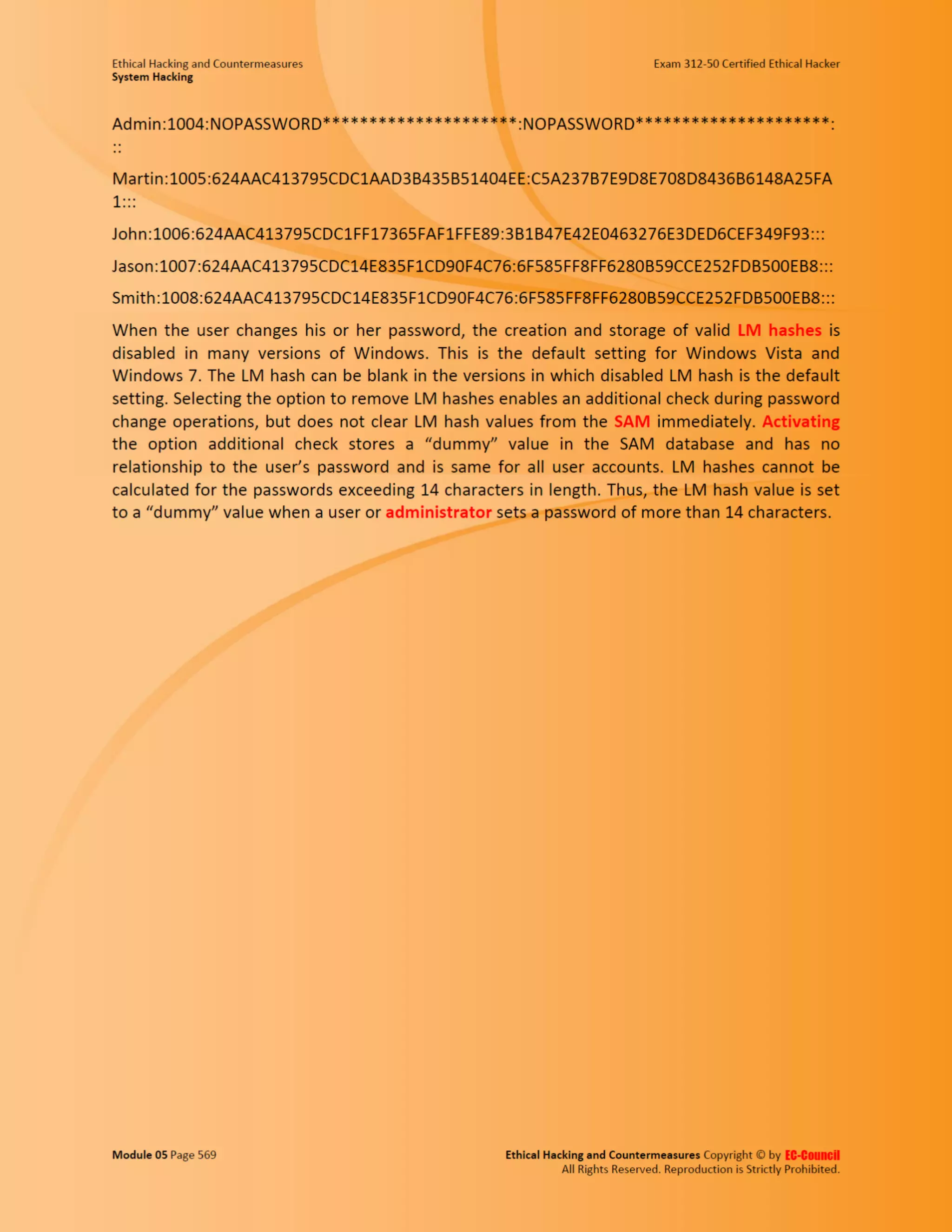 Cehv8 - Module 05: System Hacking