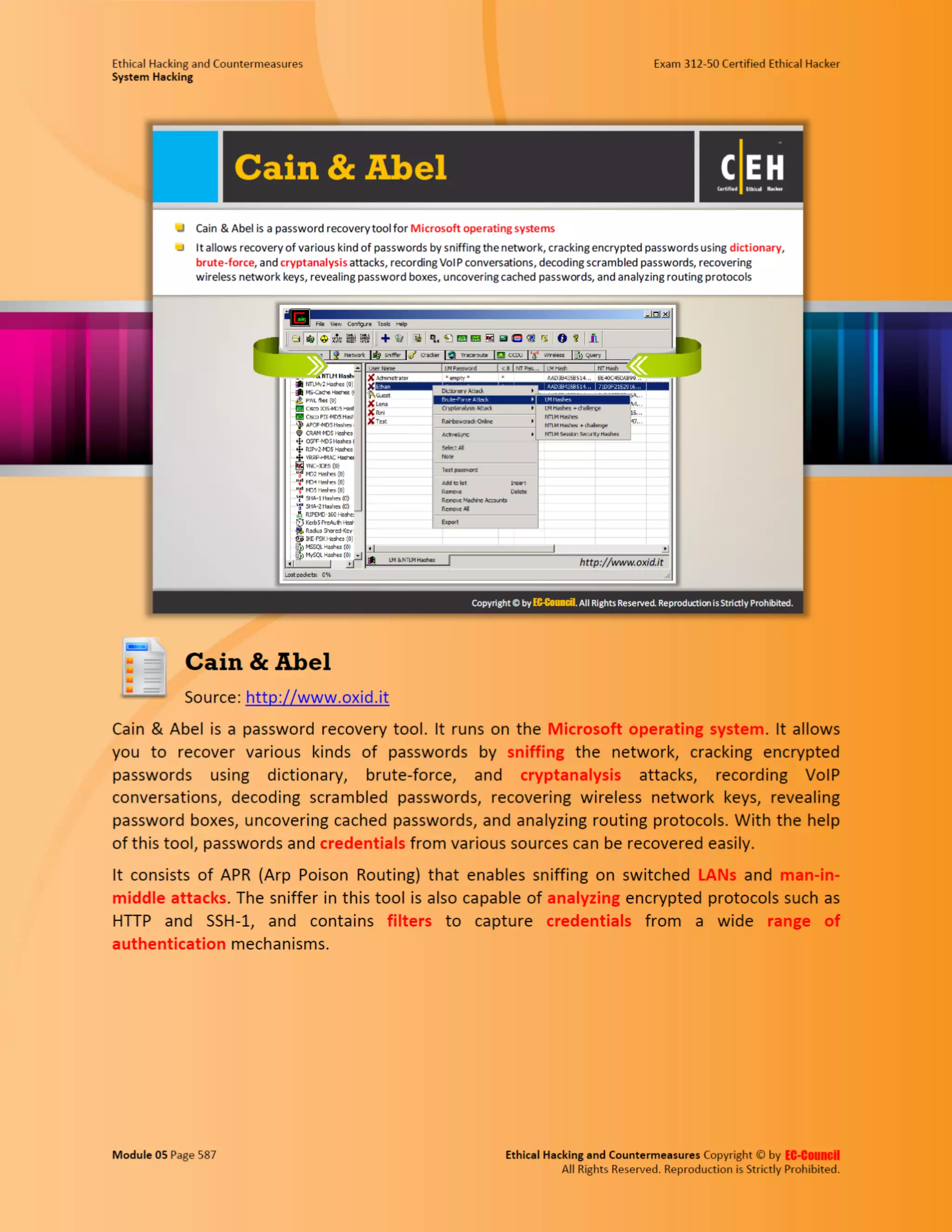 Cehv8 - Module 05: System Hacking