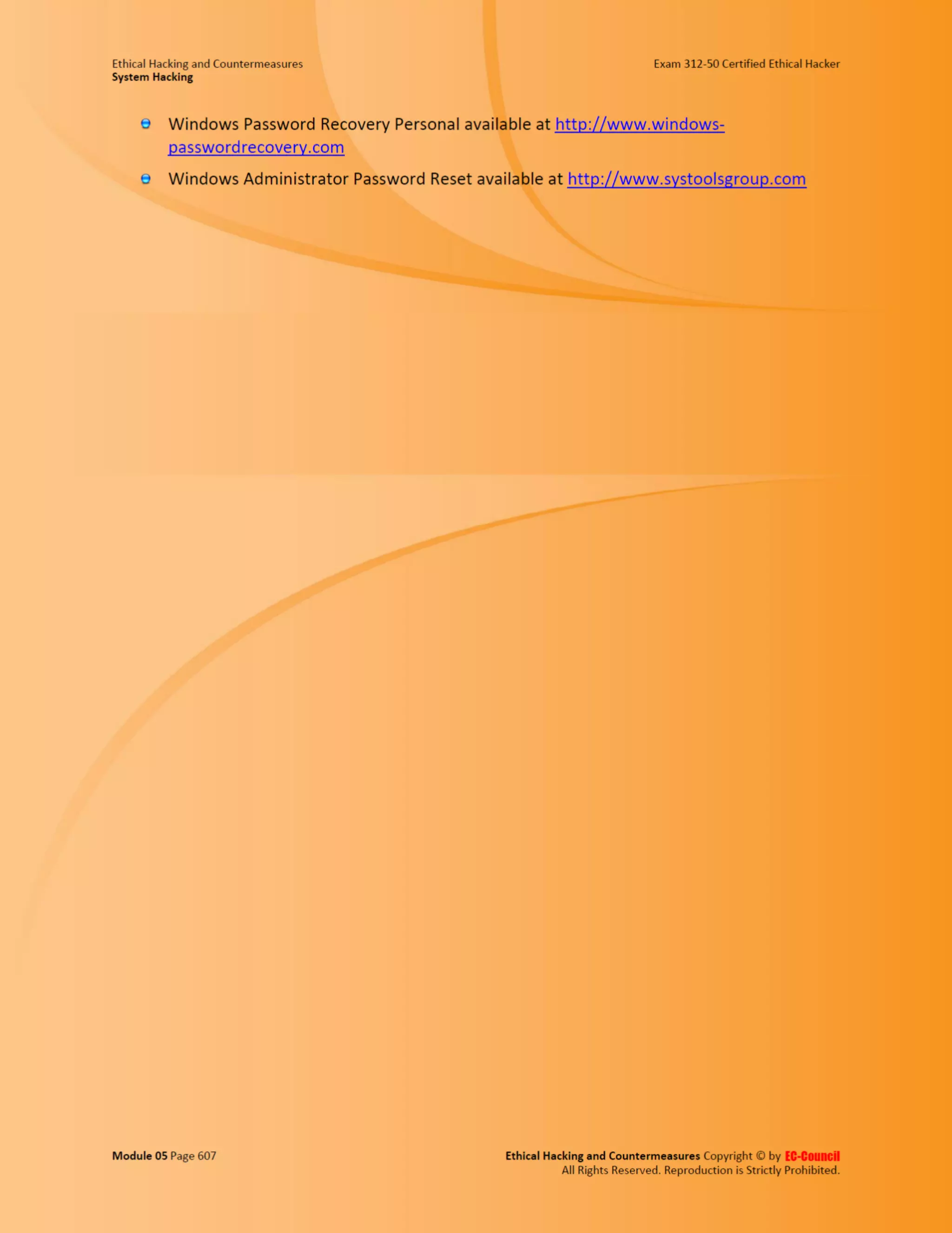 Cehv8 - Module 05: System Hacking