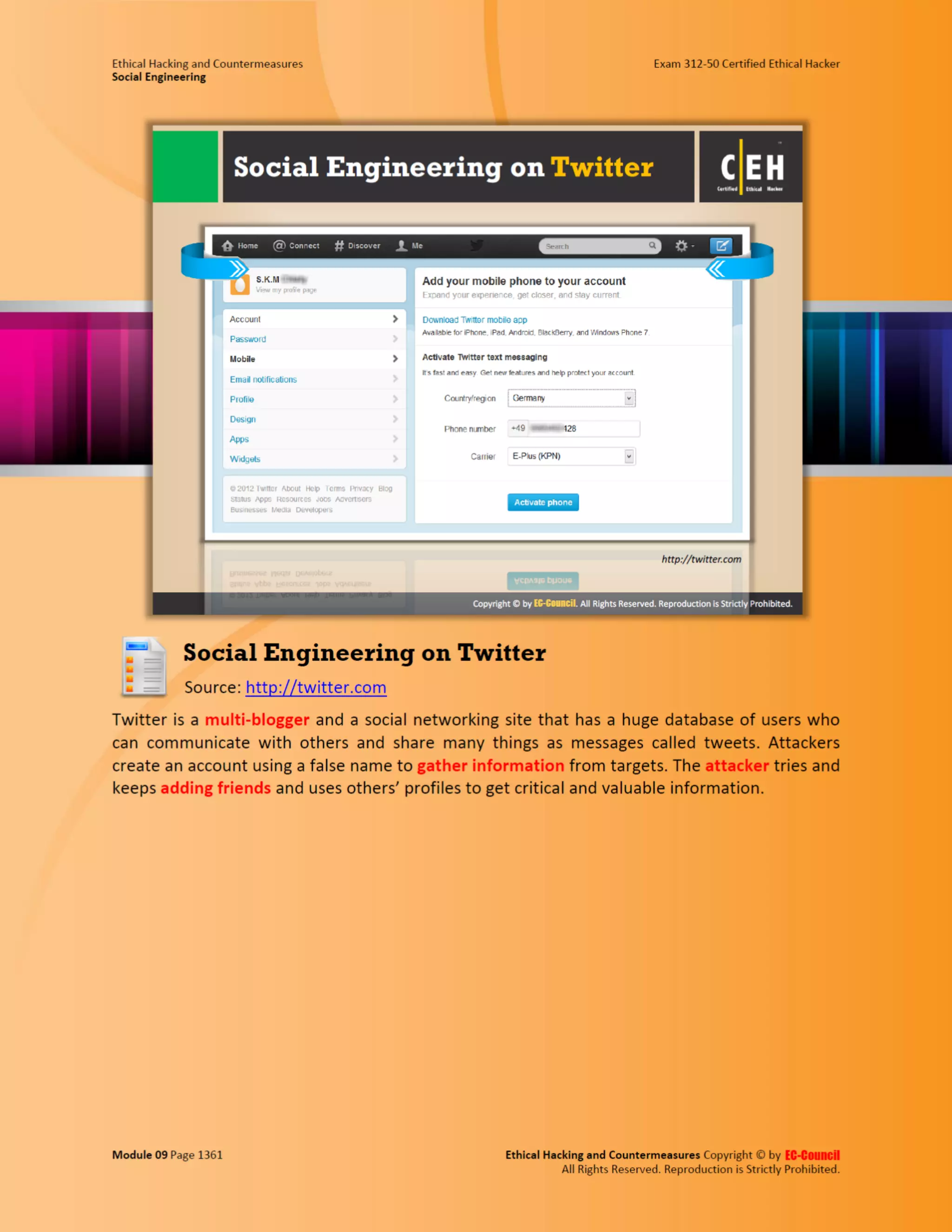 Cehv8 - Module 09: Social Engineering.